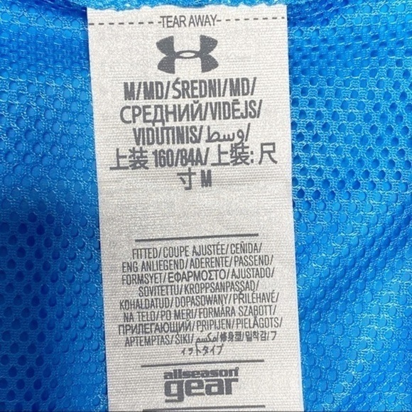 Under Armour Hooded Running Jacket Blue Medium - Picture 4 of 7